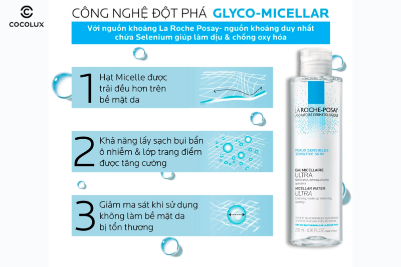 Ưu điểm của Nước Tẩy Trang La Roche Posay Cho Da Nhạy Cảm - Micellar Water Ultra Sensitive Skin