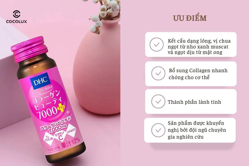 Nước Uống DHC Collagen Dưỡng Ẩm, Ngừa Lão Hoá có nhiều ưu điểm nổi bật