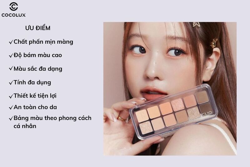 Ưu điểm của phấn mắt CLIO Pro Eye Palette Air