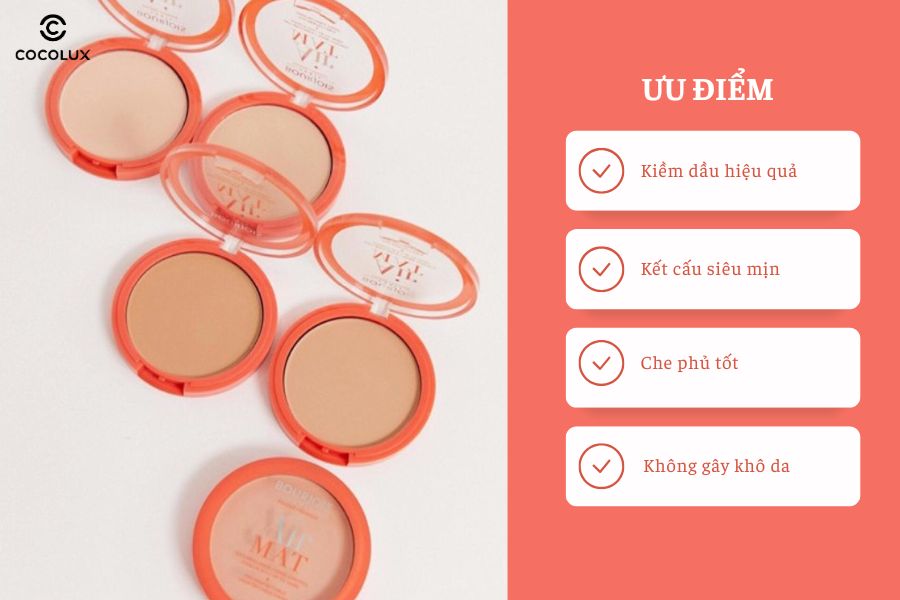 Ưu điểm của Phấn Nén Bourjois Air Mat