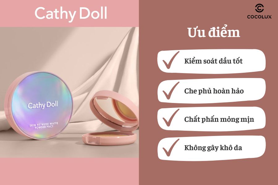 Ưu điểm của phấn nền Cathy Doll Mịn Lì SPF30+