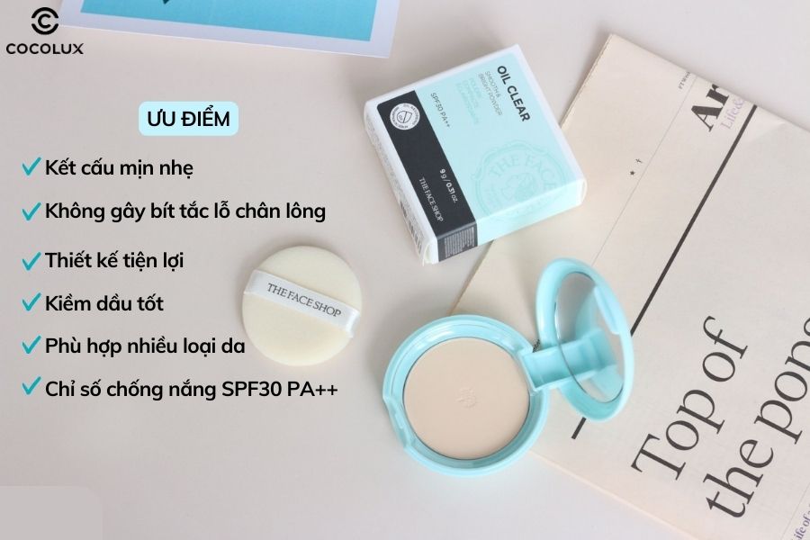 Những ưu điểm vượt trội của The Face Shop Oil Clear Smooth & Bright Pact