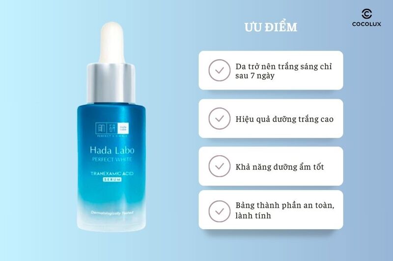 Ưu điểm của Serum Hada Labo Dưỡng Sáng Da Tối Ưu 30ml 