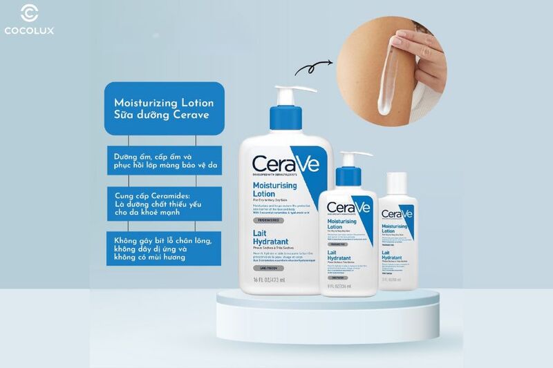 Ưu điểm của sữa dưỡng Cerave Moisturising Lotion giúp dưỡng ẩm dành cho da khô