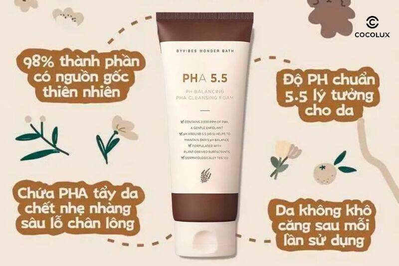 Ưu điểm của Sữa Rửa Mặt Byvibes Wonder Bath PHA 5.5 H&agrave;n Quốc Dịu Nhẹ
