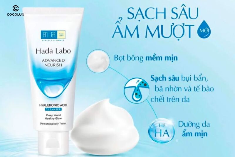 Ưu điểm của Sữa Rửa Mặt Hada Labo Advanced Nourish Dưỡng Ẩm Cho Da Khô 