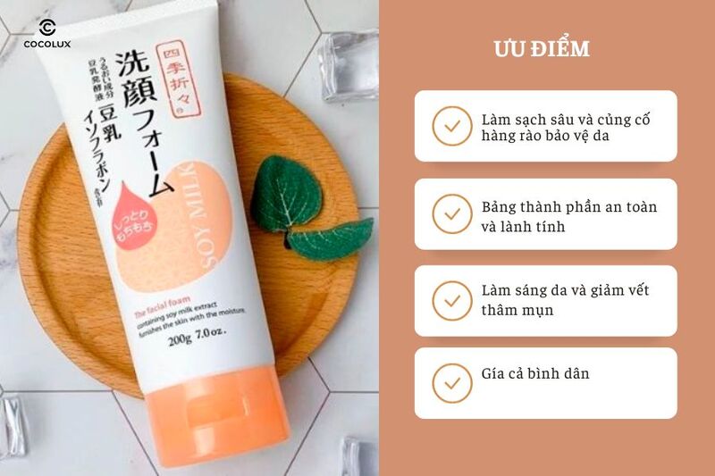 Ưu điểm của Sữa Rửa Mặt Kumano Từ Đậu Nành Cấp Ẩm & Sáng Da 200g