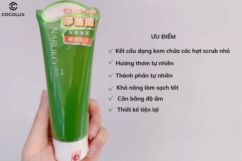 Ưu điểm của sữa rửa mặt Naruko tr&agrave;m tr&agrave;
