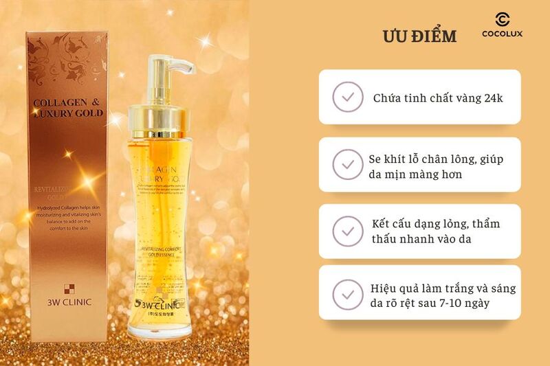 Ưu điểm của Tinh Chất 3W Clinic Collagen & Luxury Gold 