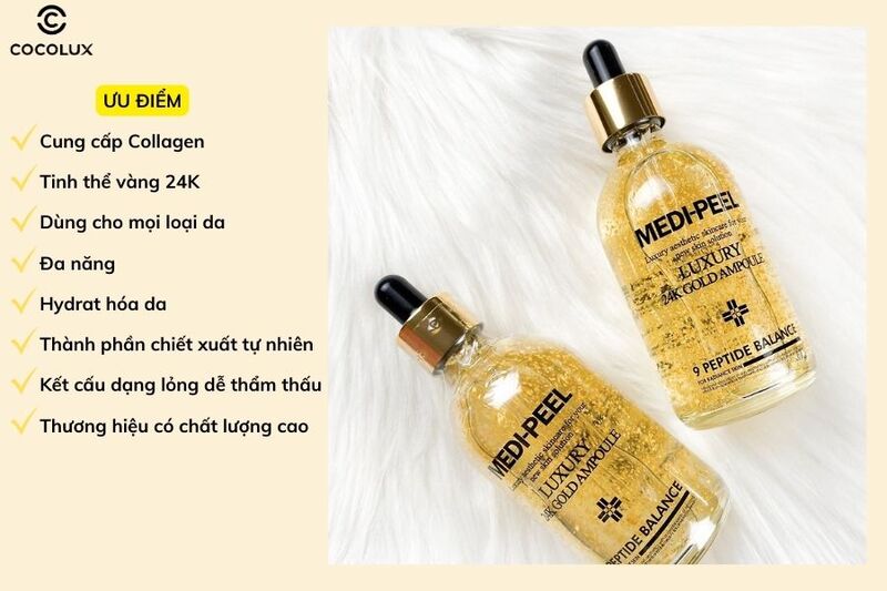 Ưu điểm của Tinh Chất Medi-Peel Luxury 24K Gold Ampoule 100ml