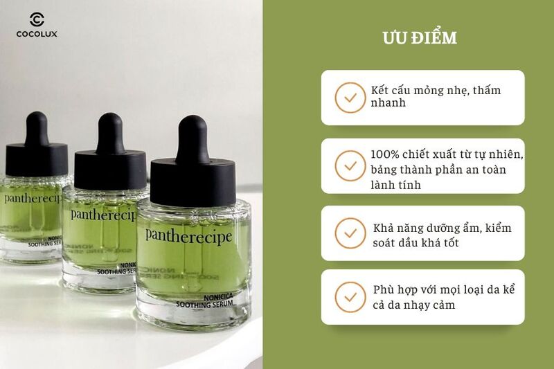 Ưu điểm của Tinh Chất Pestlo Pantherecipe Nonicica Soothing Serum 30ml