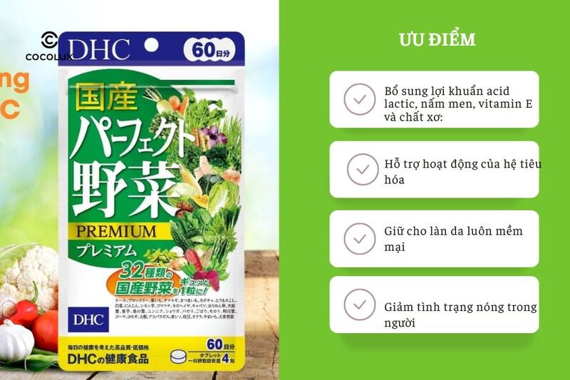 Ưu điểm của Viên Uống DHC Rau Củ