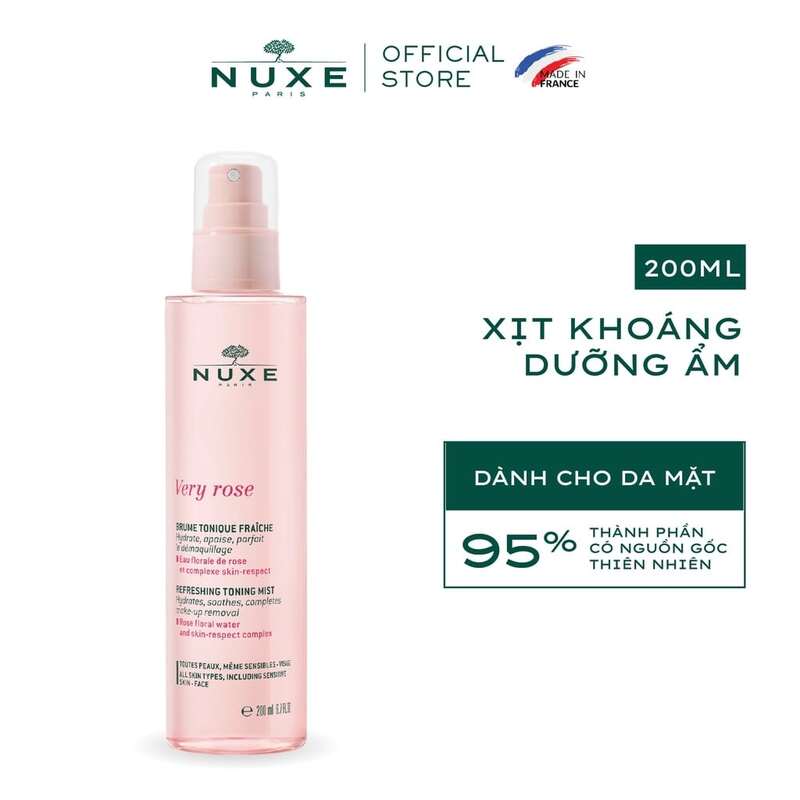 Ưu điểm của xịt khoáng Nuxe Very Rose Refreshing Toning Mist 200ml