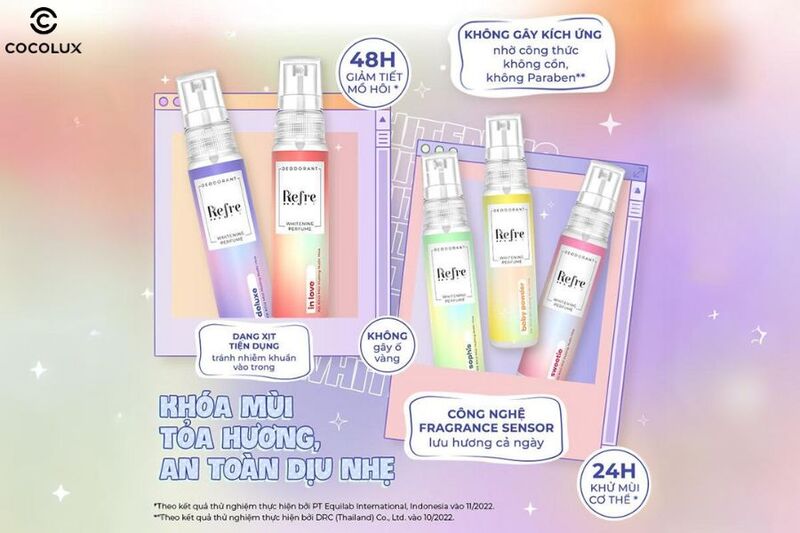 Ưu điểm của xịt khử mùi Refre Whitening Perfume