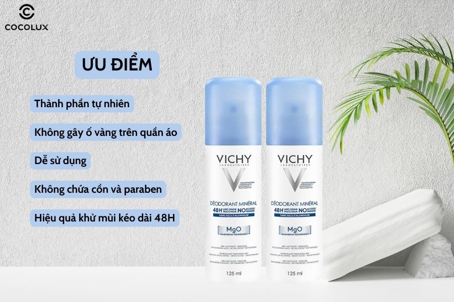 Ưu điểm của xịt khử mùi Vichy