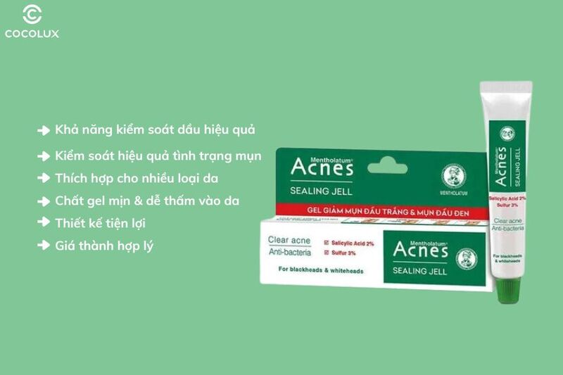 Ưu điểm của Gel dưỡng Acnes kháng khuẩn, ngăn ngừa và giảm mụn