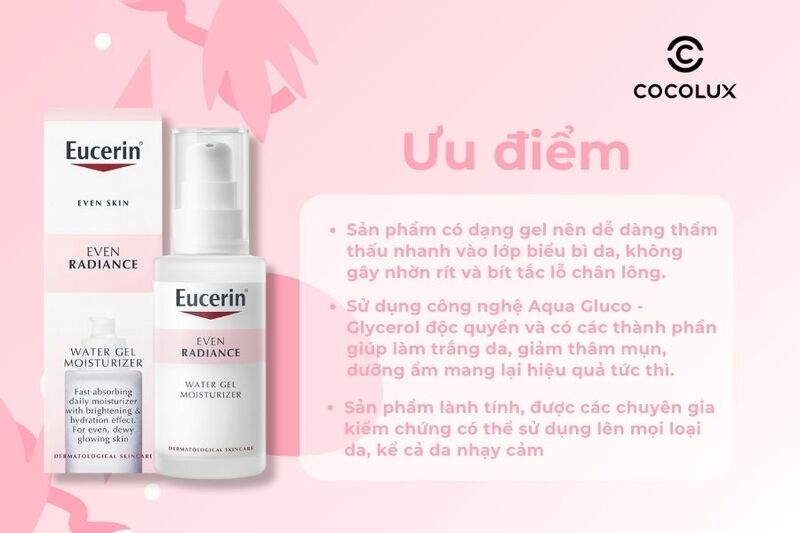 Ưu điểm của Gel Dưỡng Eucerin L&agrave;m S&aacute;ng Da & Cấp Ẩm Tối Ưu 50ml 