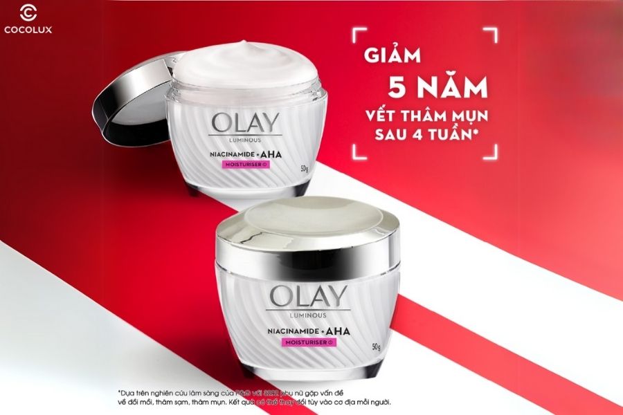 Ưu điểm vượt trội của kem dưỡng ẩm Olay Luminous Niacinamide AHA