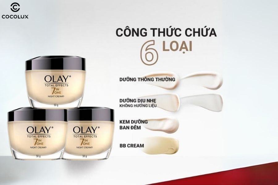 Những ưu điểm của kem dưỡng ẩm Olay Total Effects 7 in One Night Cream