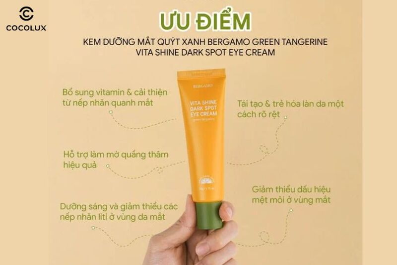 Ưu điểm của Kem mắt Bergamo Qu&yacute;t Xanh