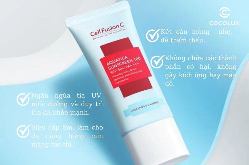 Ưu điểm nổi bật của kem chống nắng Cell Fusion C Aquatica Sunscreen 100