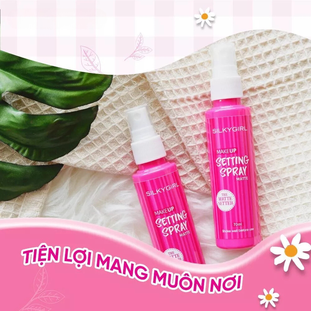 Xịt Giữ Lớp Trang Điểm Lâu Trôi Silkygirl Makeup Setting Spray - Matte