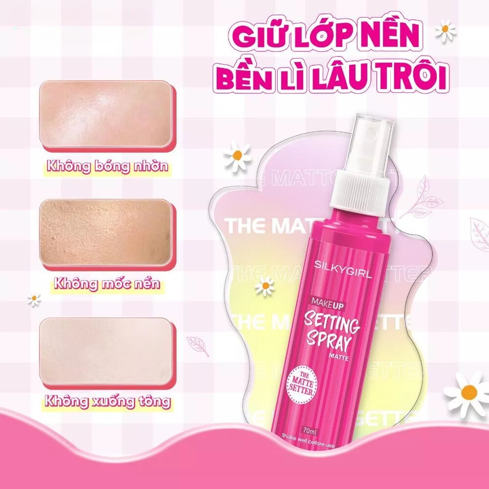 Xịt Giữ Lớp Trang Điểm Lâu Trôi Silkygirl Makeup Setting Spray - Matte