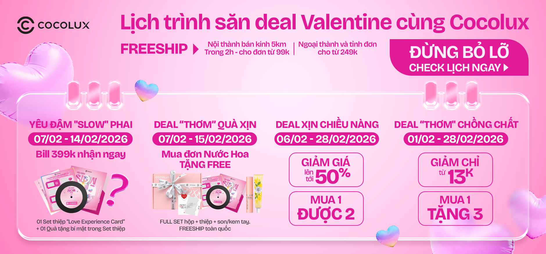 Lịch trình săn deal