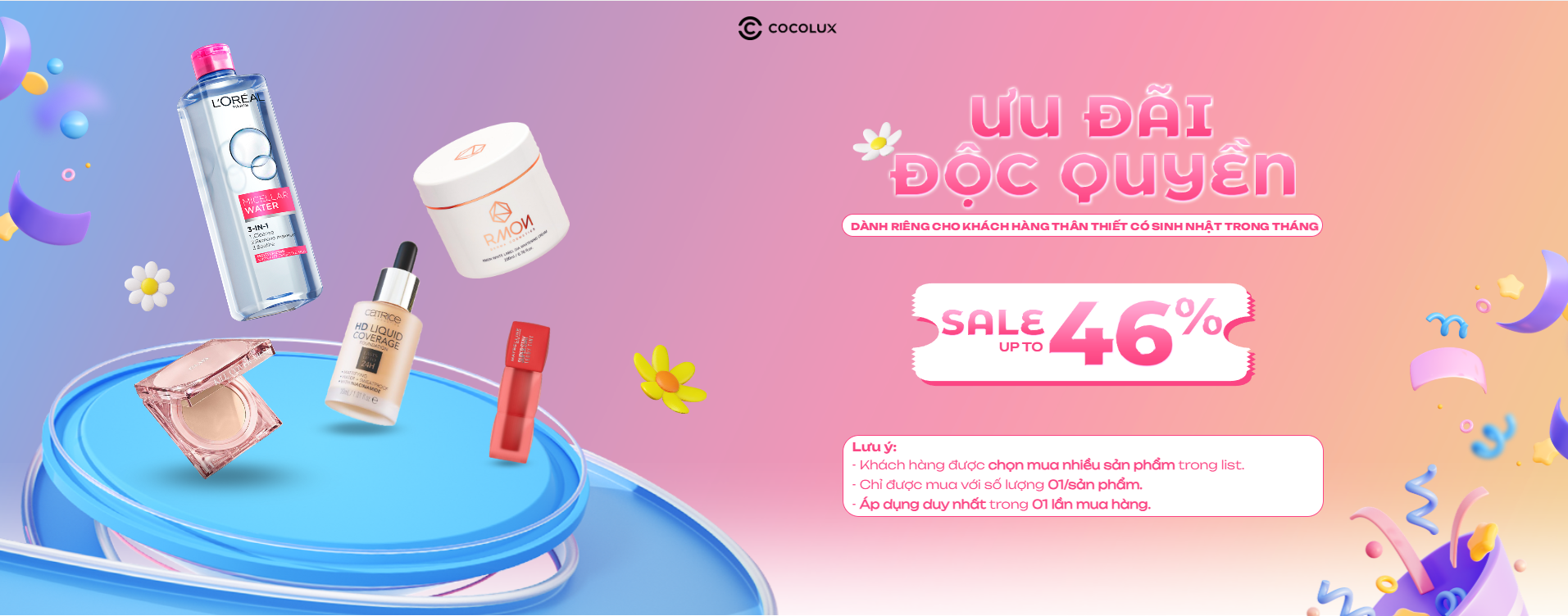 DANH SÁCH SẢN PHẨM GIÁ SỐC DÀNH CHO KHÁCH HÀNG THÁNG SINH NHẬT 1