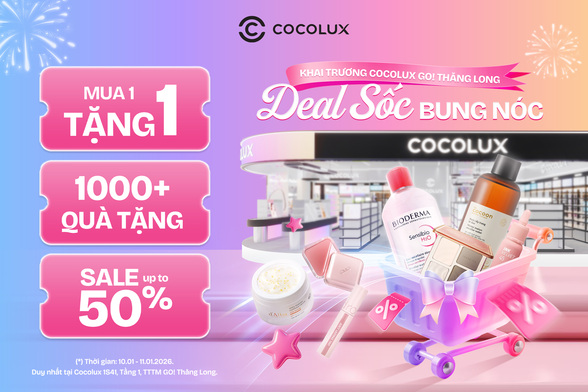 Khai trương Cocolux GO! Thăng Long - Deal sốc bung nóc đầu năm 2026