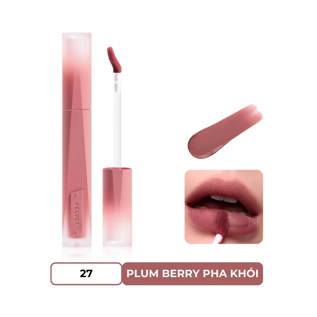 Son Kem 3CE Velvet Lip Tint Plush - 27 Plum Smoke