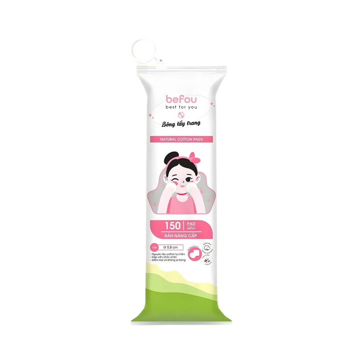 Bông Tẩy Trang Befou Natural Cotton Pads 150 Miếng